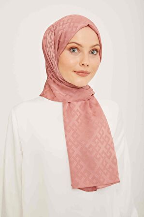 Armine Trend Jan Jan Gül Kurusu Geometrik Desen Jakar Şal 5-21030