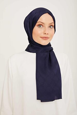 Armine Trend Jan Jan Lacivert Monogram Desenli Jakar Şal 6-21178