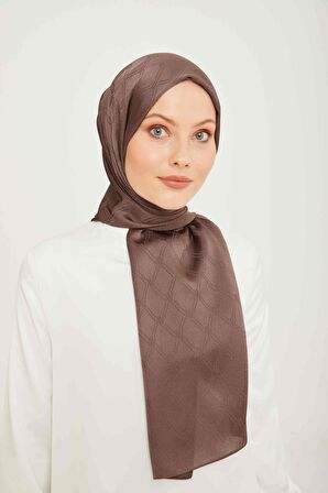 Armine Trend Jan Jan Koyu Vizon Monogram Desenli Jakar Şal 6-23034