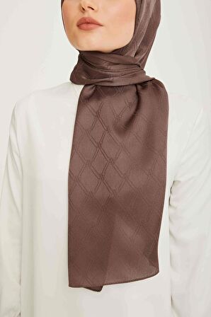 Armine Trend Jan Jan Koyu Vizon Monogram Desenli Jakar Şal 6-23034