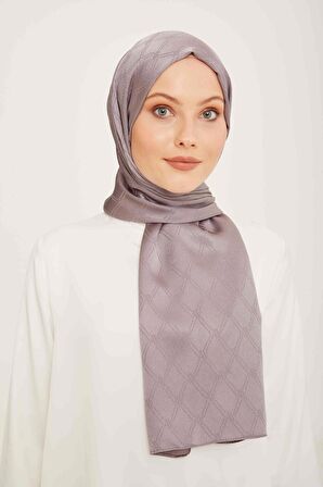 Armine Trend Jan Jan Koyu Gri Monogram Desenli Jakar Şal 6-3019