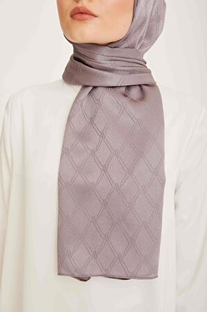 Armine Trend Jan Jan Koyu Gri Monogram Desenli Jakar Şal 6-3019