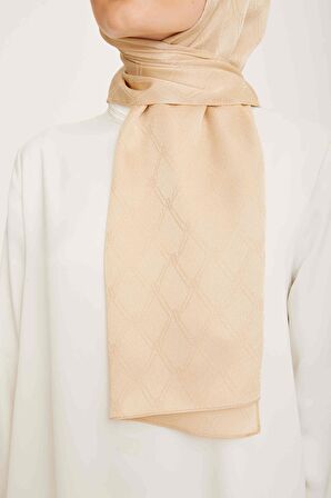 Armine Trend Jan Jan Krem Monogram Desenli Jakar Şal 6-3129