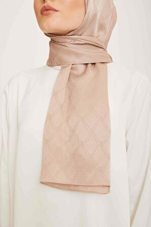 Armine Trend Jan Jan Koyu Kum Beji Monogram Desenli Jakar Şal 6-3131