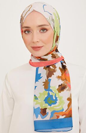 Armine Trend Şal 10001-05 Mavi-Turuncu