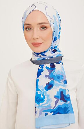 Armine Trend Şal 10001-12 Mavi-Gri