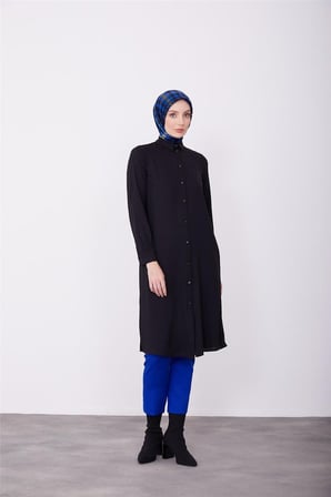 Uzun Kollu Logolu Tunik 23kh411 Siyah