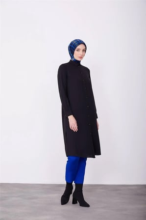 Uzun Kollu Logolu Tunik 23kh411 Siyah