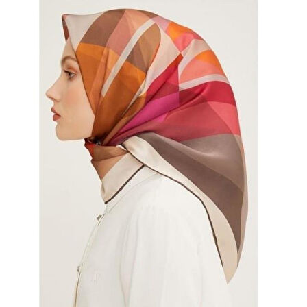 Armine E23YA8901D0405 Dj Saf İpek Eşarp 8901D (T)  (Nostalji Twill)