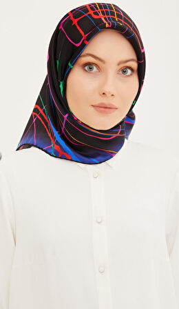 Armine Nostalji Sura İpek 8948-02 Siyah Karışık Desen