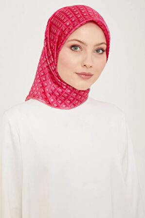 Armine Pembe Bal Peteği Desen Tivil İpek Eşarp 9109-05
