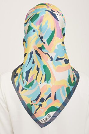 Armine Sarı-Somon Karma Desen Tivil İpek Eşarp 9140-84