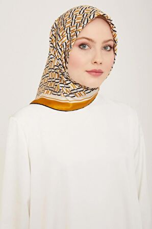 Armine Hardal Geometrik Desen Tivil İpek Eşarp 9149-04