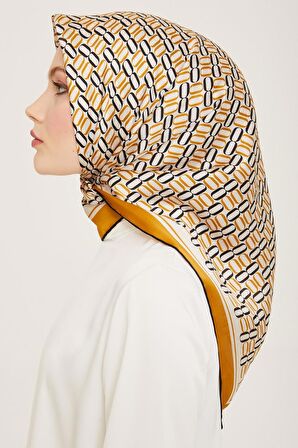 Armine Hardal Geometrik Desen Tivil İpek Eşarp 9149-04