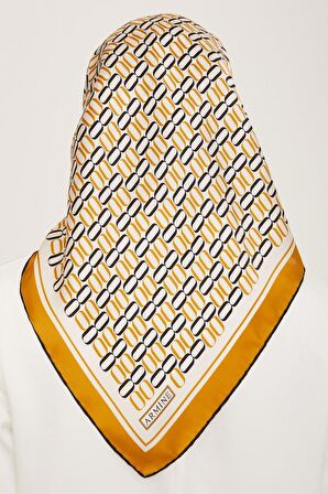 Armine Hardal Geometrik Desen Tivil İpek Eşarp 9149-04