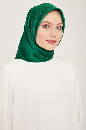 Armine Benetton Yeşil Çizgili Degrade Desen Sura İpek Eşarp 9150-84