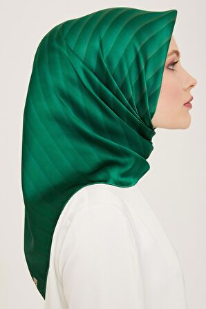 Armine Benetton Yeşil Çizgili Degrade Desen Sura İpek Eşarp 9150-84