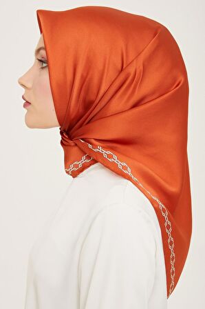 Armine Taba-Beyaz Düz Renk Tivil İpek Eşarp 9154-05