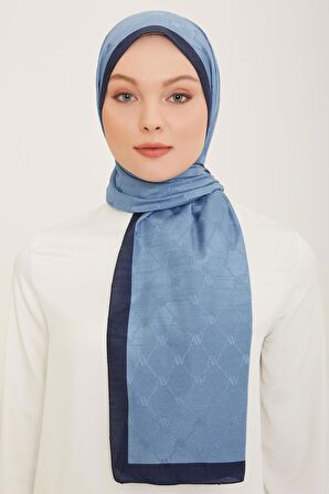 Armine Trend Monogram Şal 2-150 - Mavi