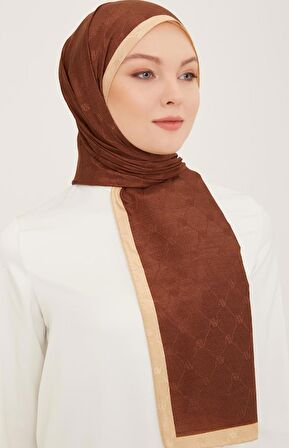 Armine Trend Monogram Şal 2-151 - Kahverengi