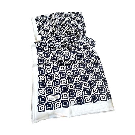 Armine Trend Defne Şal 5763-09 Beyaz-Siyah