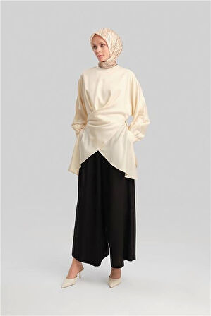 Armine Beli Lastikli Basic Pantolon 24Y2614 Siyah