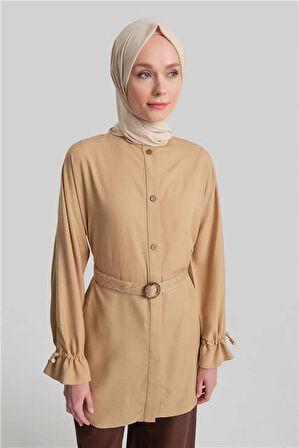 Armine Viskon Keten Tunik 24Y4018 Camel