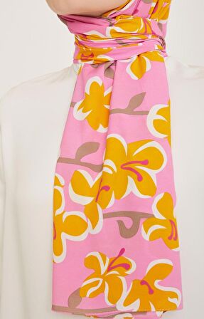 Armine Trend Defne Şal 6348-18 Pembe Sarı