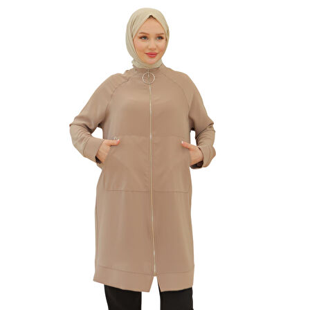 Fermuarlı Sırtı Yıldız Detaylı Tunik 24YT560