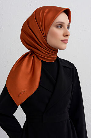 Armine Turuncu Düz Renk Sura İpek Eşarp 10D02 - 503