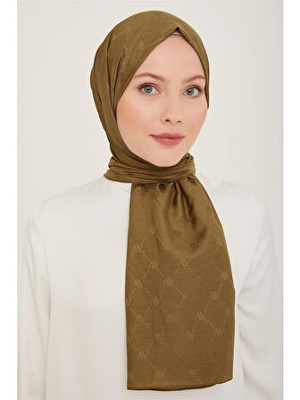Trend Monogram Polyester Şal 1 24063 Haki