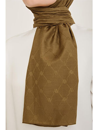Trend Monogram Polyester Şal 1 24063 Haki
