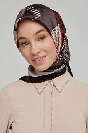 Armine Nostalji Serisi %100  İpek Twill Eşarp 8620D-04