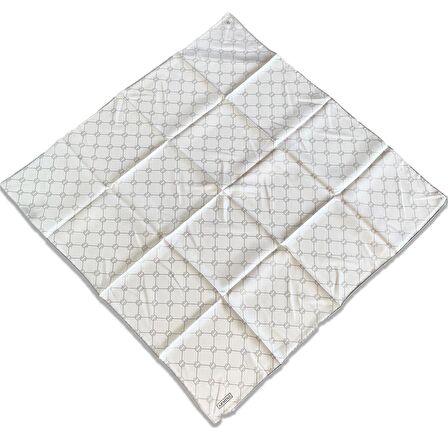 Armine Krem Vizon Monogram Desen Sura İpek Eşarp 9178-81