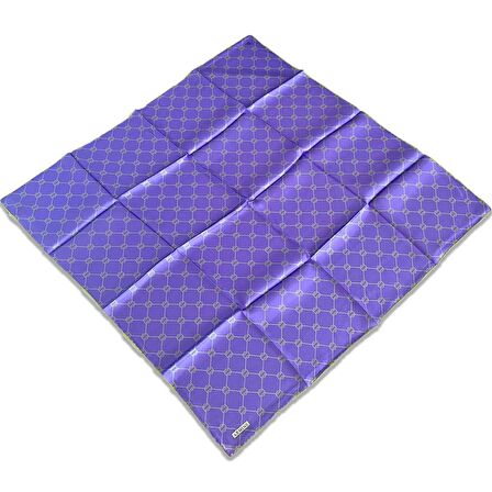 Armine Lila Yeşil Monogram Desen Tivil İpek Eşarp 9178-34