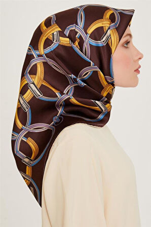 Armine Sura Saf İpek Eşarp 9203 - 38 Bordo Karışık Desen 