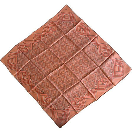 Armine Tivil İpek Eşarp 9213-06 Turuncu Karışık Desen 