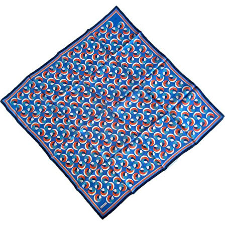 Armine Tivil İpek Eşarp 9219-39 Mavi Karışık Desen 