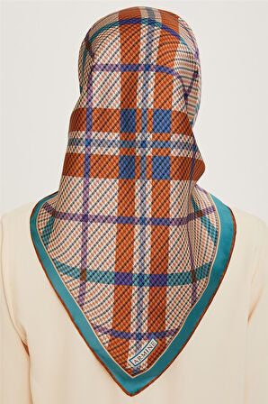 Geometrik Desenli Twill İpek Eşarp 9247D02 (T) - 04