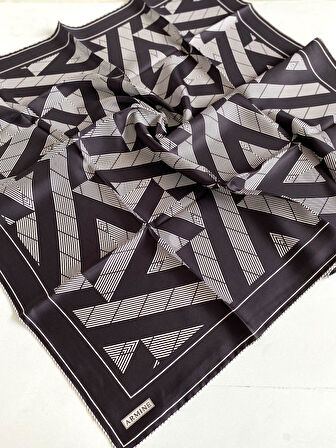 Armine Tivil İpek Eşarp 9255-83 Koyu Bordo Karışık Desen 