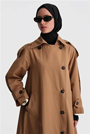 Armine Oversize Pardösü 24K8005 Camel