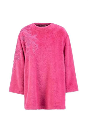 Armine Nakış Detaylı Peluş Tunik 24K4304 Pembe