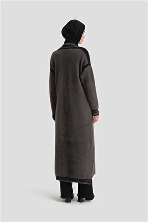 Armine Peluş Hırka 24KD2801 Antrasit