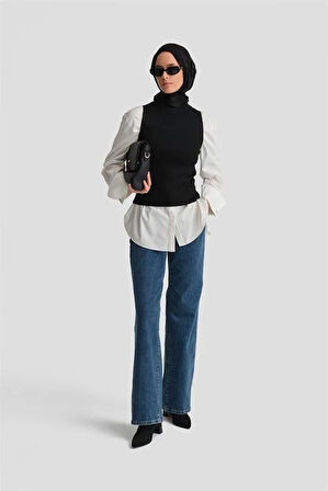 Armine Taşlı Triko 24KD2807 Siyah