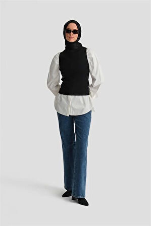 Armine Taşlı Triko 24KD2807 Siyah