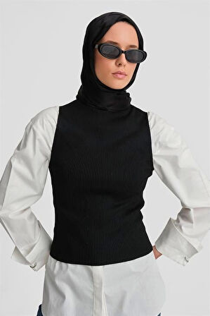Armine Taşlı Triko 24KD2807 Siyah