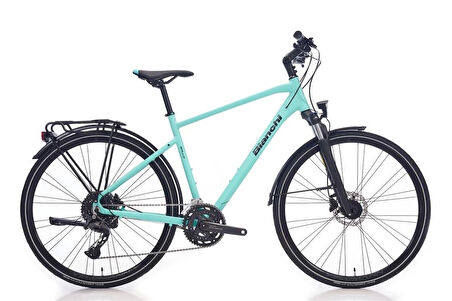 BIANCHI NEWTOURER CUES ERKEK ŞEHİR BİSİKLETİ 470H HD 28 JANT 20 VİTES ATD500 CELESTE MAT GRAPHITE GLOSS