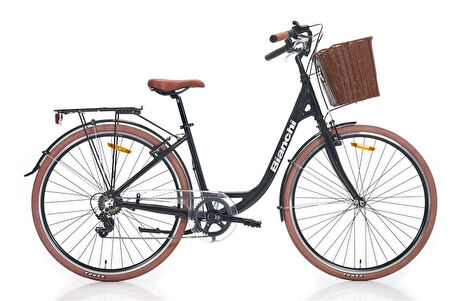 BIANCHI C281 KADIN ŞEHİR BİSİKLETİ 380H V 28 JANT 7 VİTES BLACK GREY GLOSSY