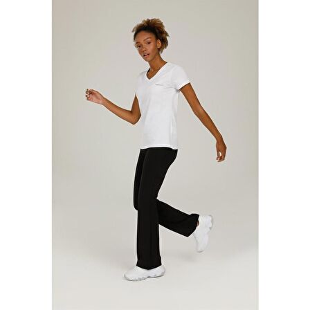 Lumberjack Basic V Yaka Bayan Beyaz T-Shirt W-CT126