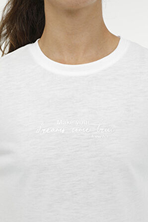 WL EARLINA 11T7111 3FX Beyaz Kadın Kısa Kol T-Shirt